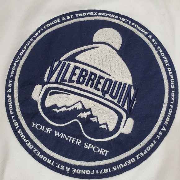 Vilebrequin White Men's Long Sleeve Cotton Crewneck Sweater. Embroidery. L. - Picture 2 of 10